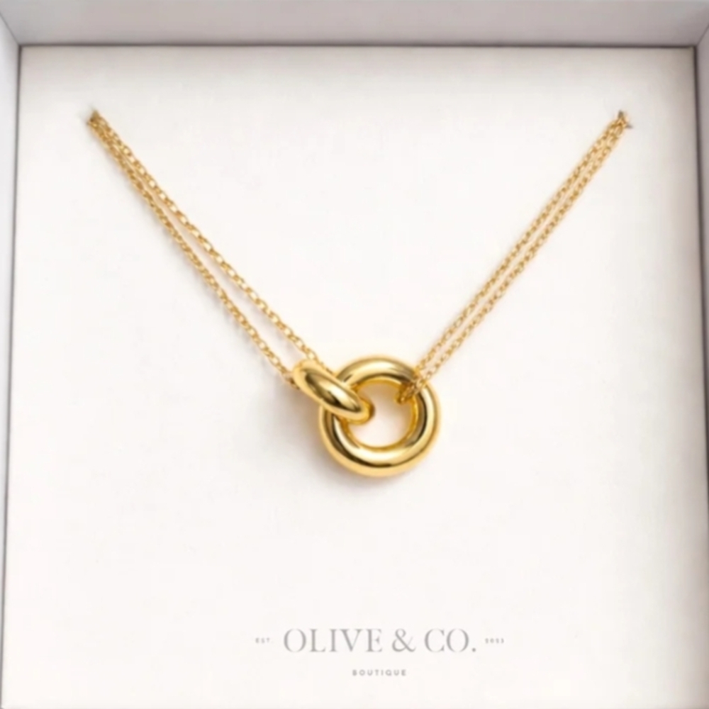 Olive & Co. Gold Unity Ring Necklace